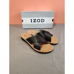 Women's IZOD Alyssa Strap Slide Sandals Black 7
